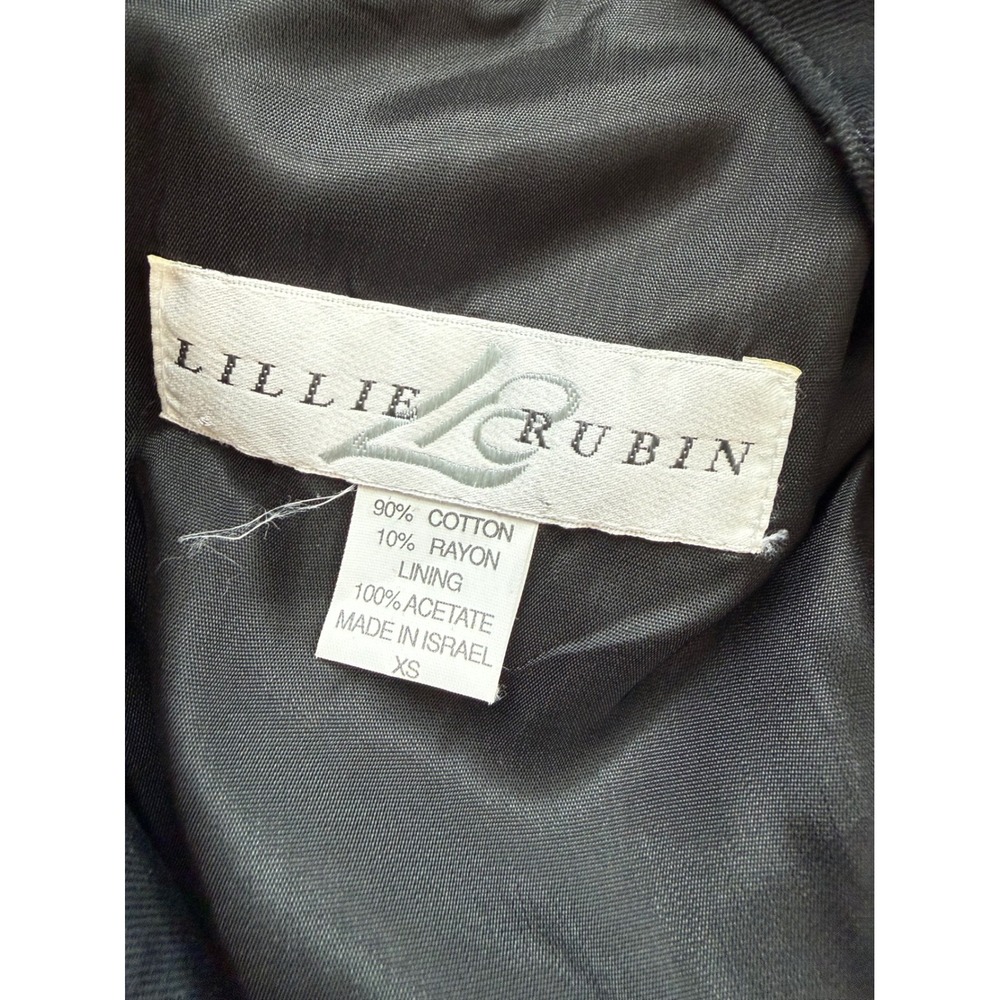Lillie Rubin Vintage Playing Card Novelty Bomber Jacket Studded Black XS - Picture 2 of 10